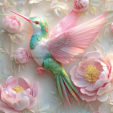Hummingbird Sign, DCO-13217, Sign For Wreath, 10x10